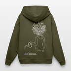 LOVE GROWS I Oversized Unisex Bio-Hoodie - Khaki
