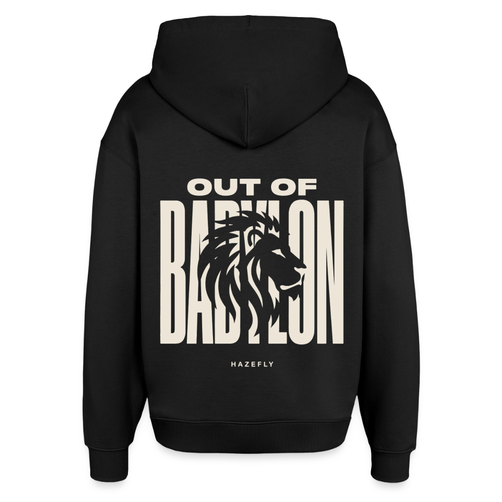 OUT OF BABYLON Oversized Unisex Bio-Hoodie - Schwarz