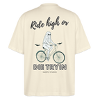 RIDE HIGH Oversized Unisex Bio T-Shirt - Weißgrau