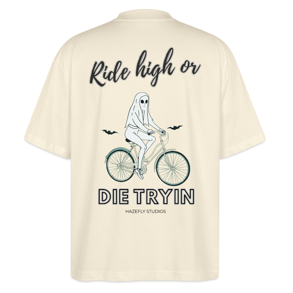 RIDE HIGH Oversized Unisex Bio T-Shirt - Weißgrau