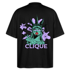 420 CLIQUE Oversized Unisex Bio T-Shirt - Schwarz