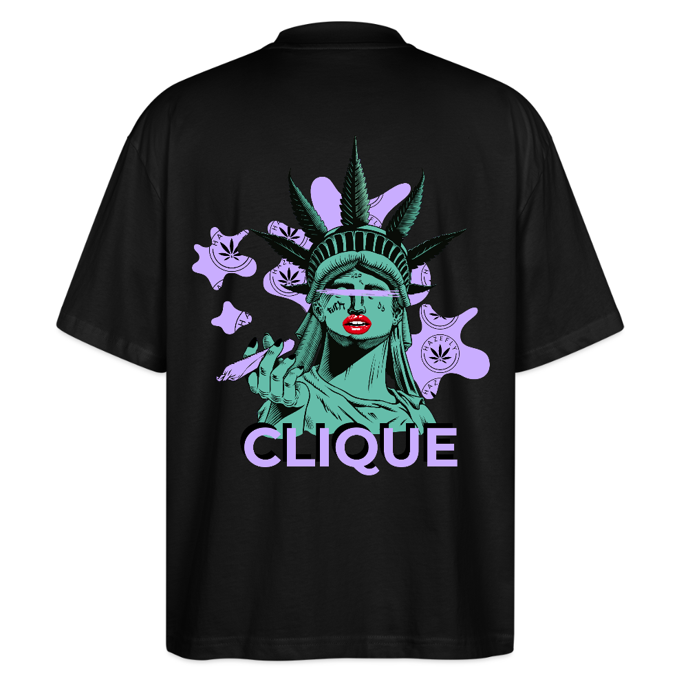 420 CLIQUE Oversized Unisex Bio T-Shirt - Schwarz