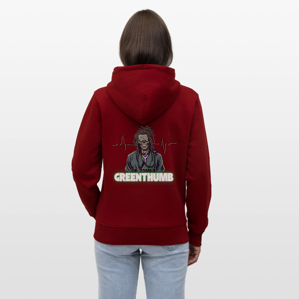 DR. ZOMBIE Unisex Bio-Kapuzenjacke - Burgunderrot