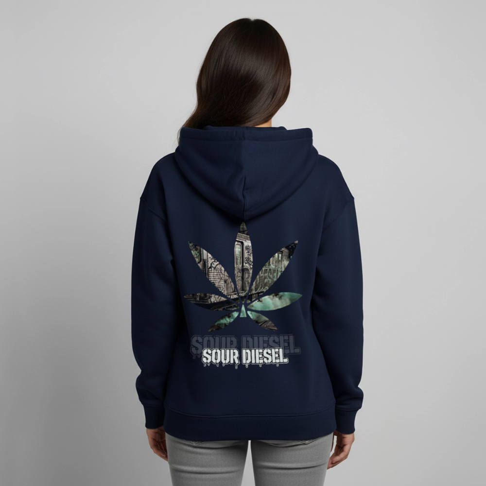 SOUR DIESEL Oversized Unisex Bio-Hoodie - Navy