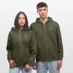 HAZEFLY LOGO WHITE Unisex Bio-Kapuzenjacke - Khaki