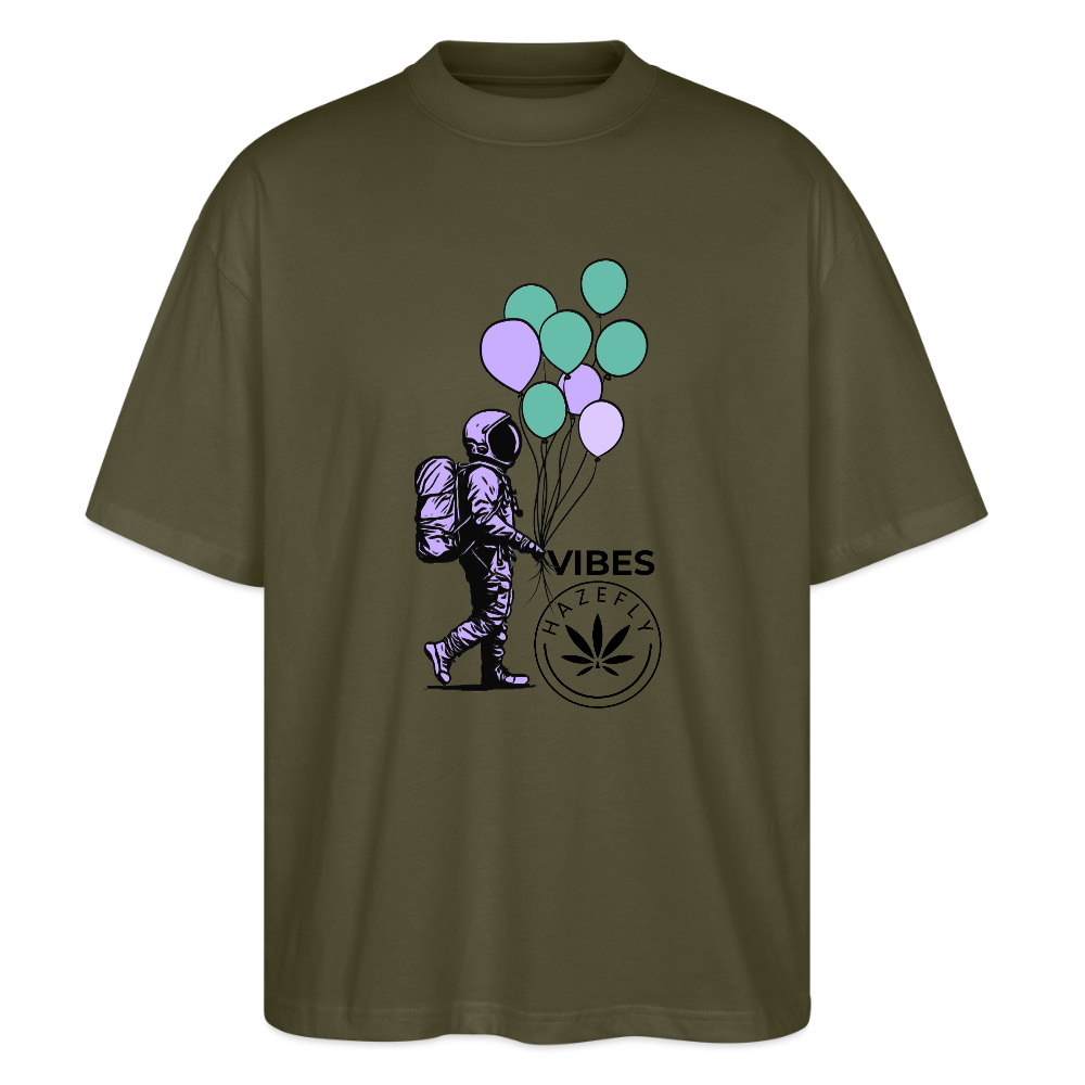 GALACTIC JOURNEY Oversized Unisex Bio T-Shirt - Khaki