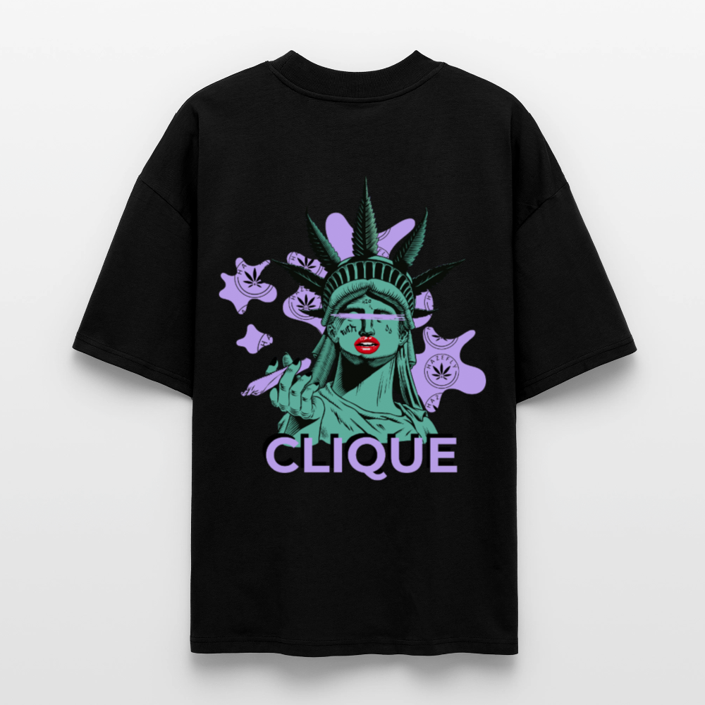 420 CLIQUE 2.0. Oversized Unisex Bio T-Shirt - Schwarz