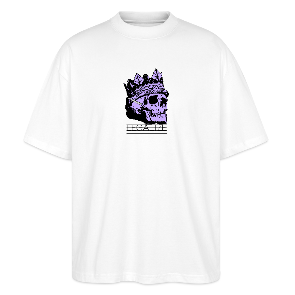 420 SKULL Oversized Unisex Bio T-Shirt - Weiß