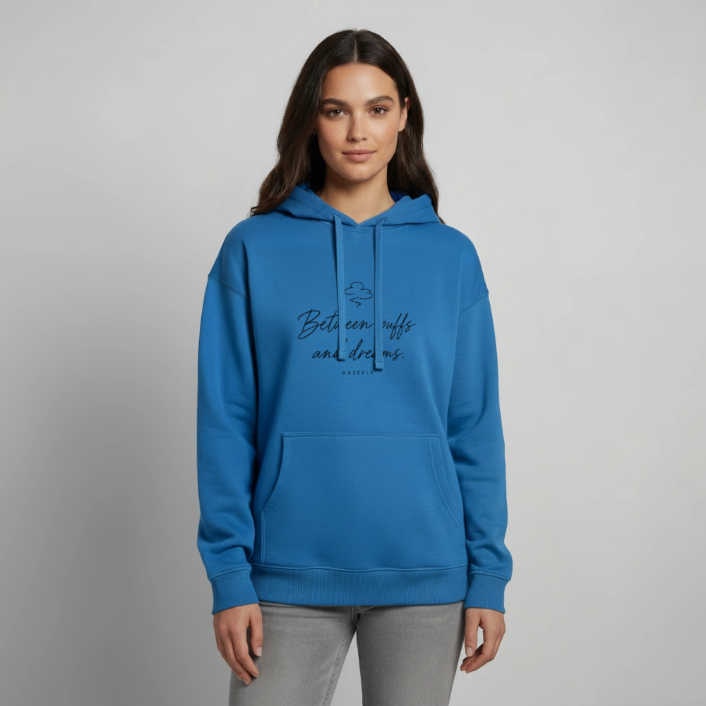 PUFFS & DREAMS Oversized Unisex Bio-Hoodie - Achtsames Blau