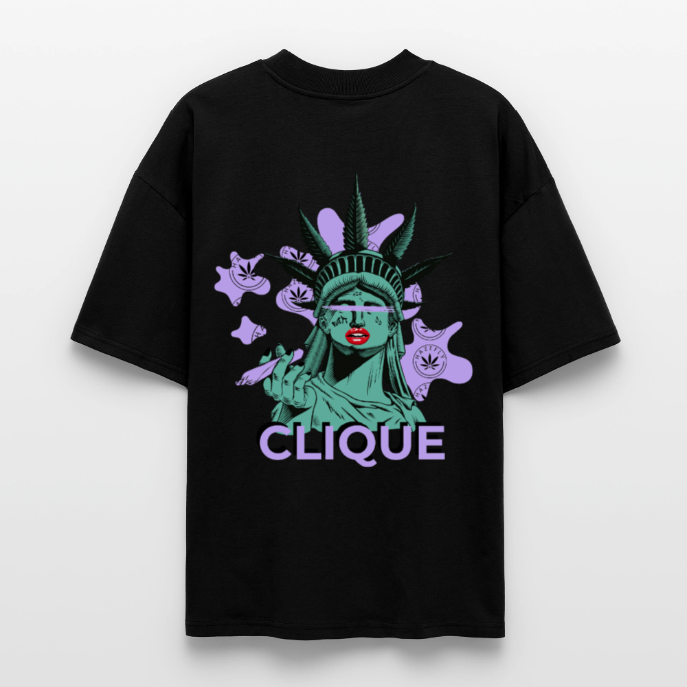 420 CLIQUE Oversized Unisex Bio T-Shirt - Schwarz