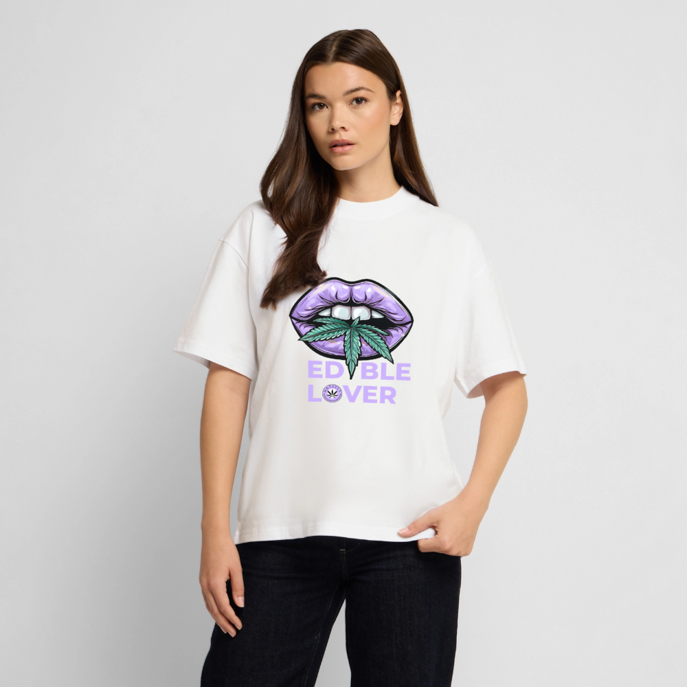 EDIBLE LOVER Oversized Unisex Bio T-Shirt - Weiß