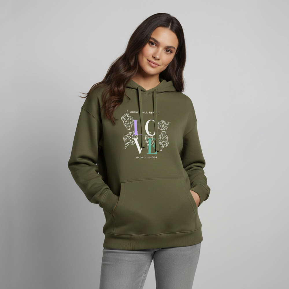 GROW. CHILL. REPEAT. Oversized Unisex Bio-Hoodie - Khaki