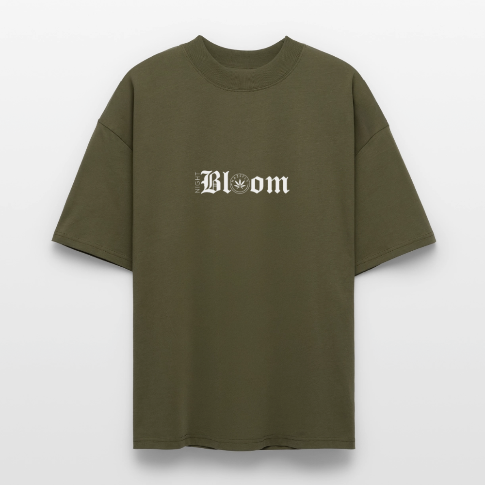 NIGHT BLOOM Oversized Unisex Bio T-Shirt - Khaki
