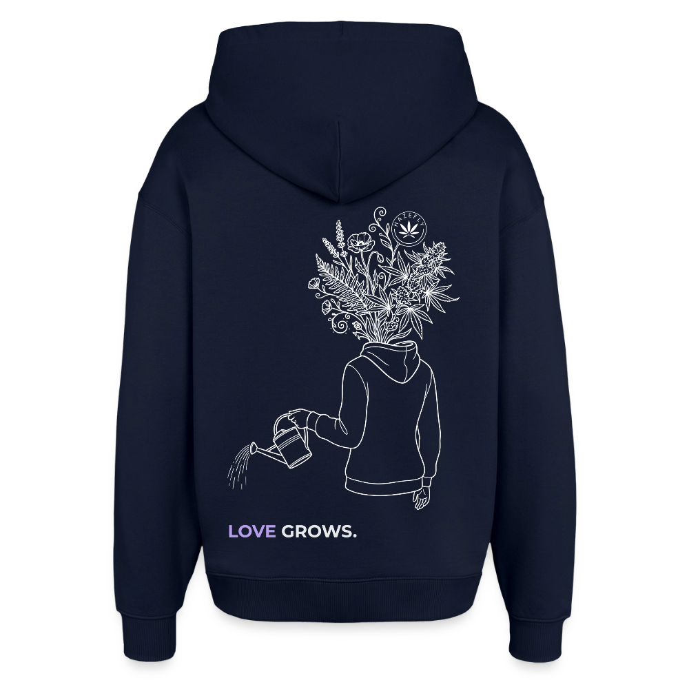 LOVE GROWS I Oversized Unisex Bio-Hoodie - Navy