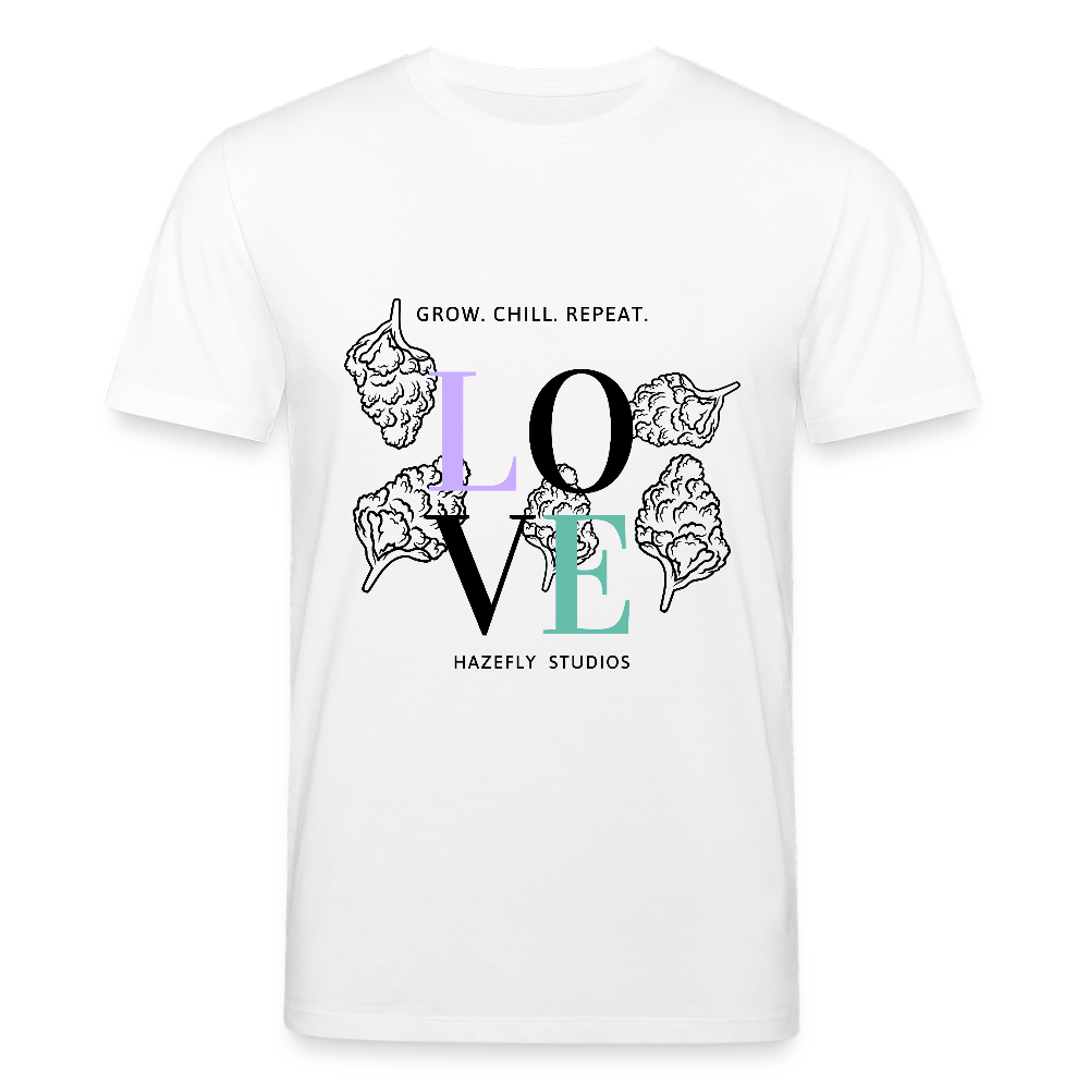 GROW. CHILL. REPEAT.Unisex Bio-T-Shirt - Weiß