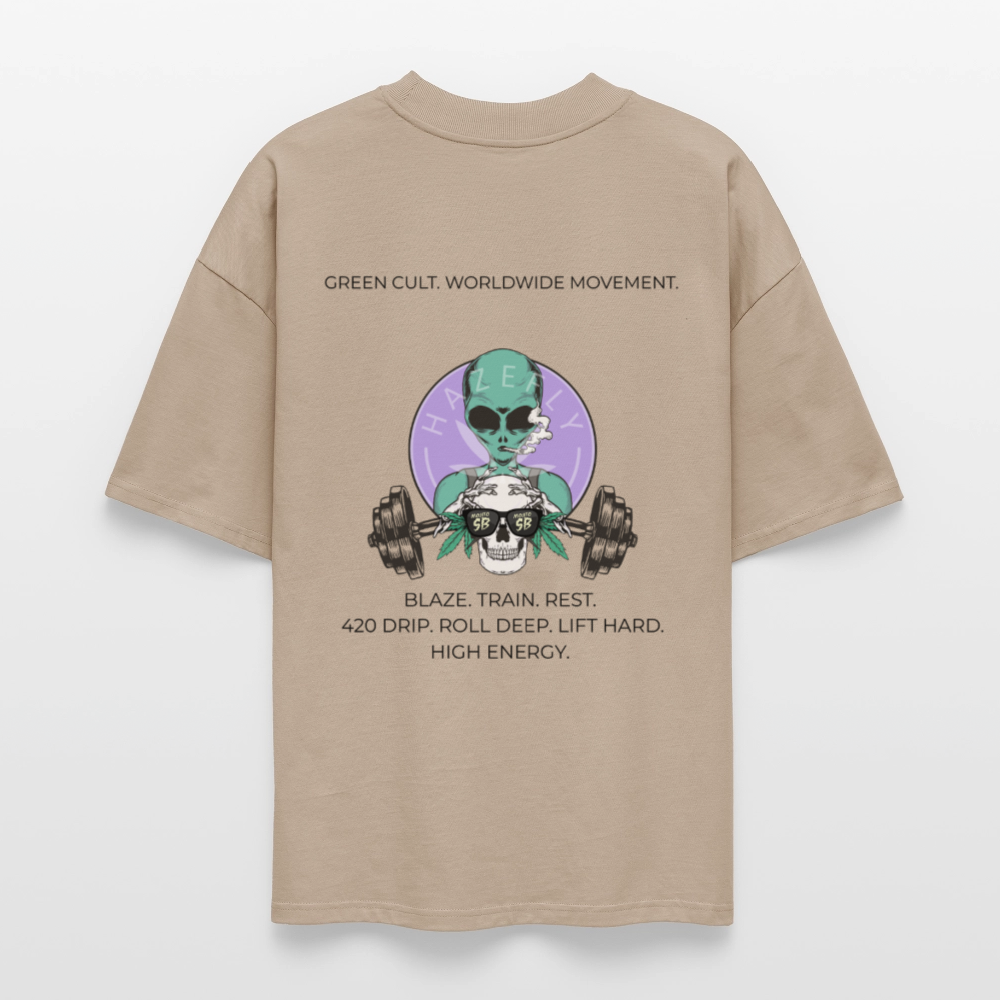 GREEN CULT Oversized Unisex Bio T-Shirt - Steingrau