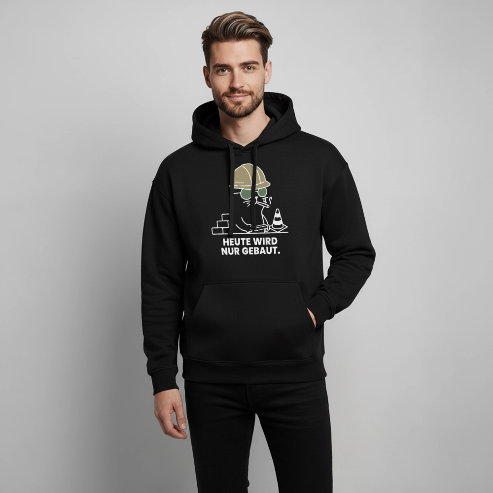 NUR GEBAUT Oversized Unisex Bio-Hoodie - Schwarz