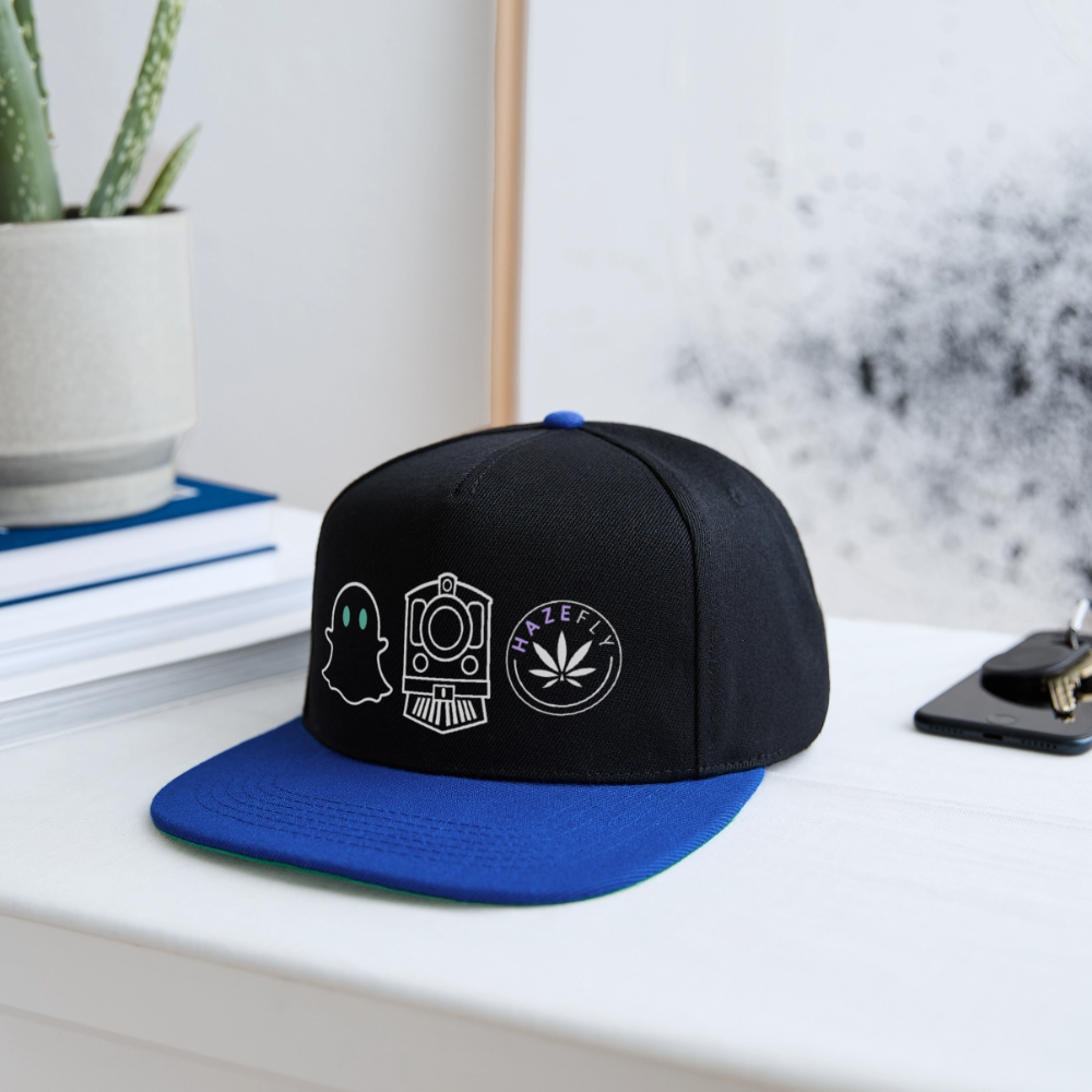 GHOST TRAIN Snapback Cap - Schwarz/Königsblau
