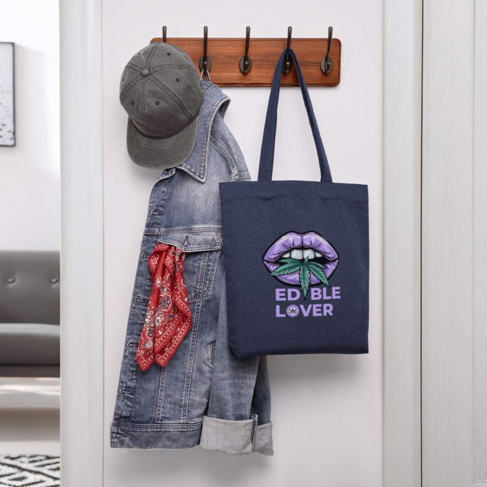 EDIBLE LOVER recycelter Heavyweight Stoffbeutel - melange Blue