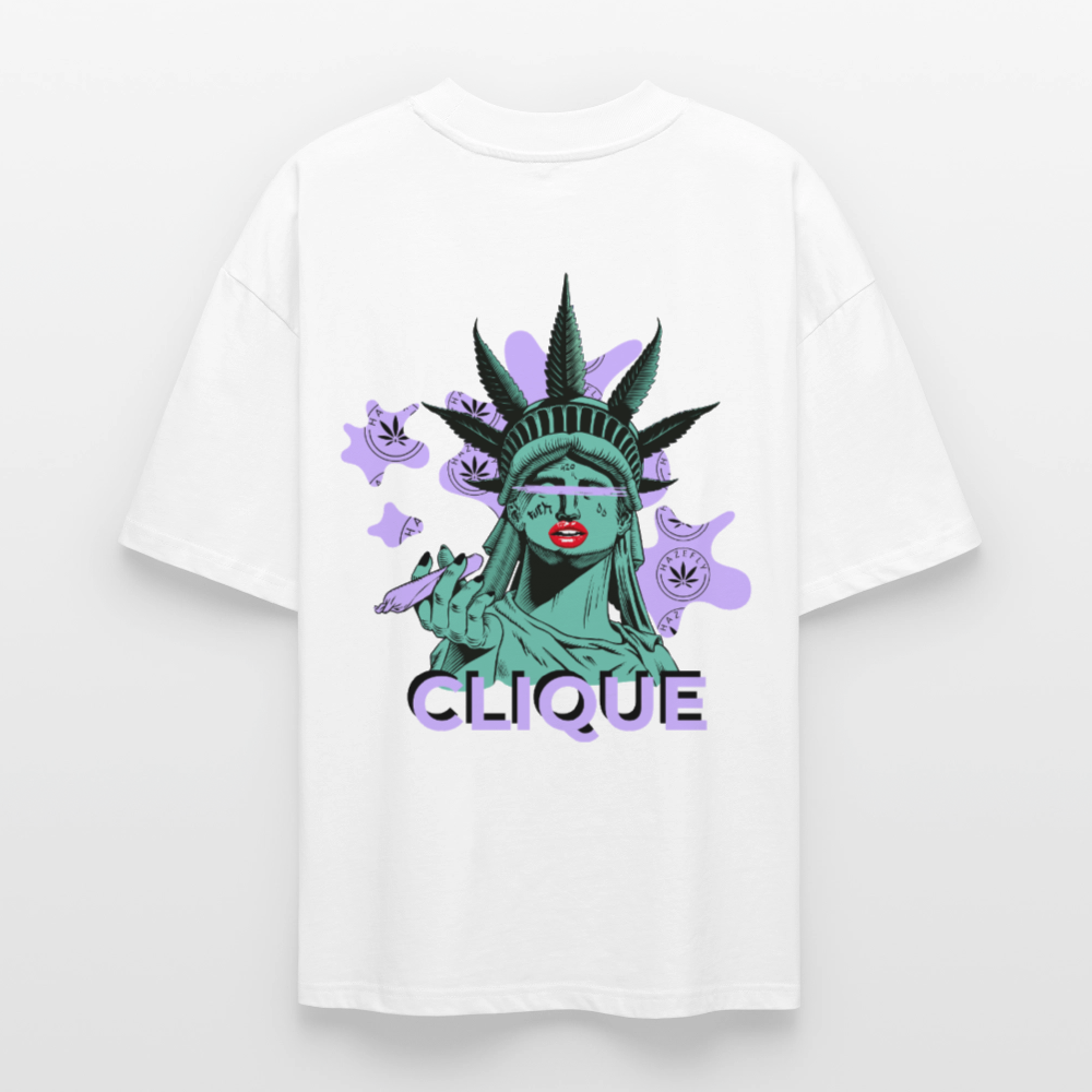 420 CLIQUE Oversized Unisex Bio T-Shirt - Weiß