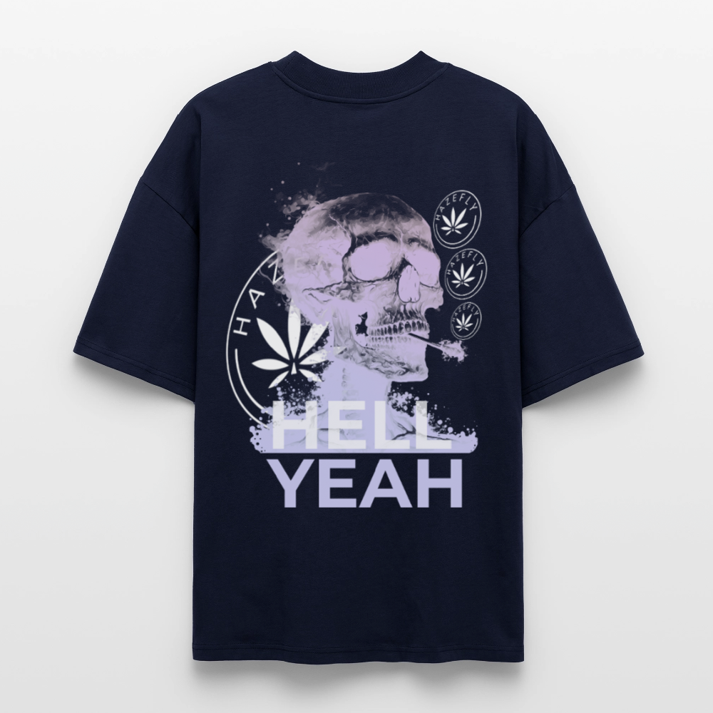 HELL YEAH Oversized Unisex Bio T-Shirt - Navy