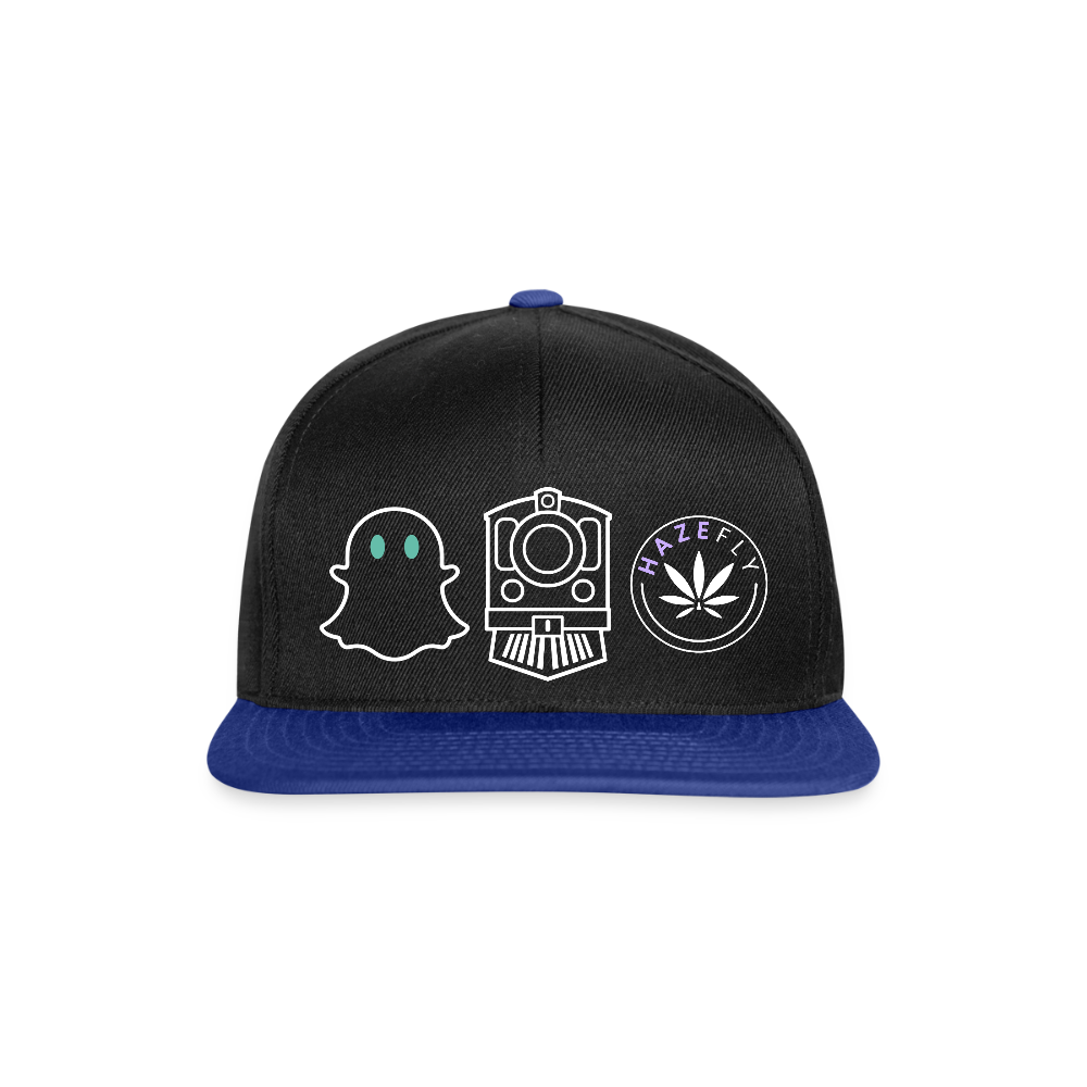 GHOST TRAIN Snapback Cap - Schwarz/Königsblau