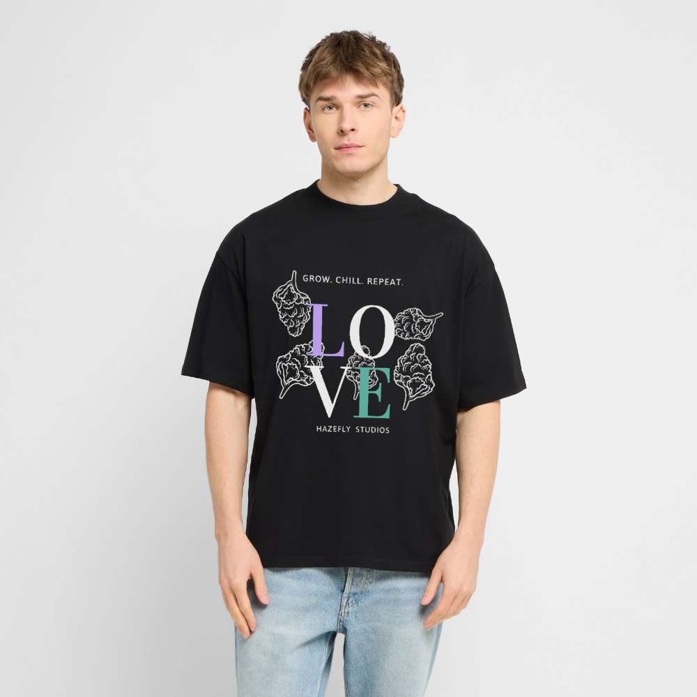 GROW. CHILL. REPEAT. Oversized Unisex Bio T-Shirt - Schwarz