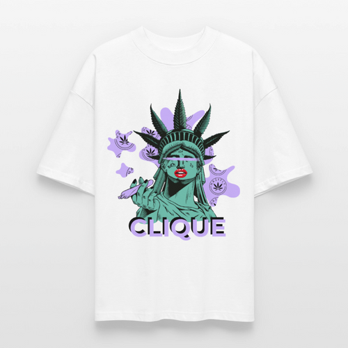 420 CLIQUE Oversized Unisex Bio T-Shirt - Weiß
