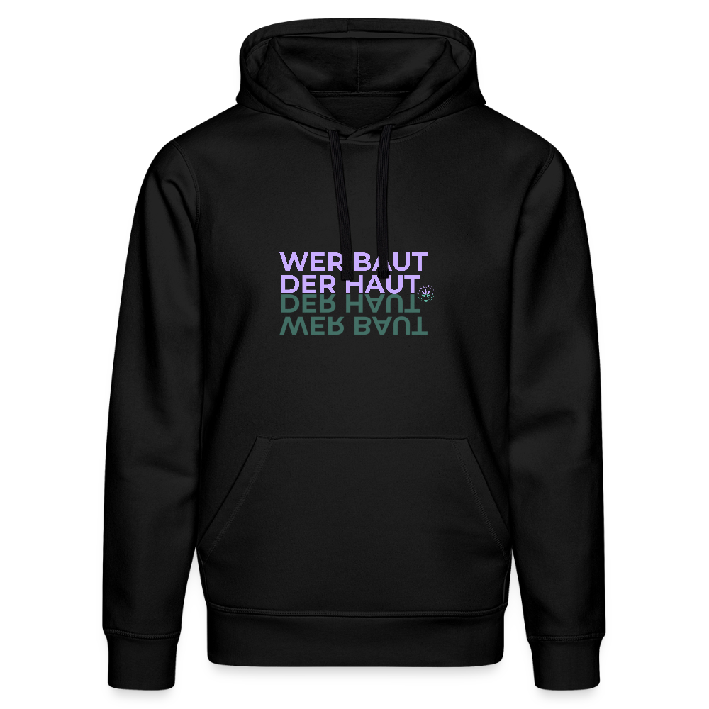 WER BAUT Unisex Bio-Hoodie - Schwarz