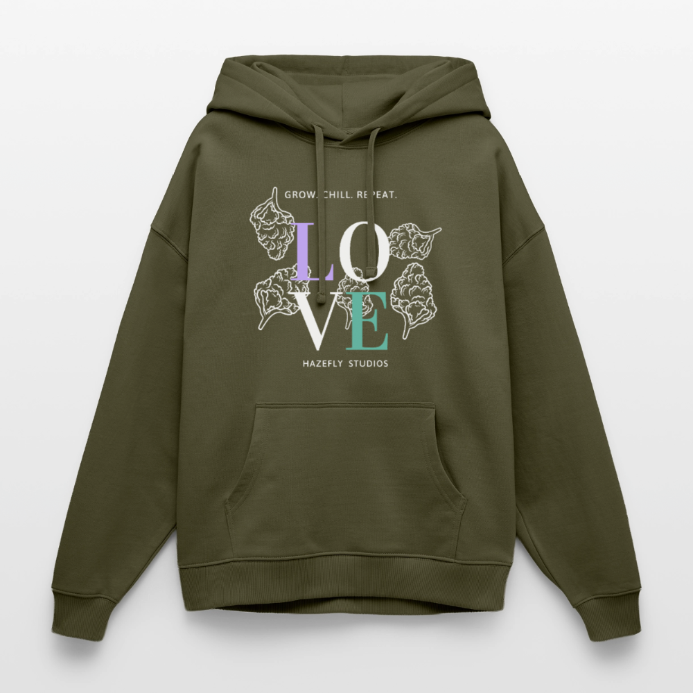 GROW. CHILL. REPEAT. Oversized Unisex Bio-Hoodie - Khaki
