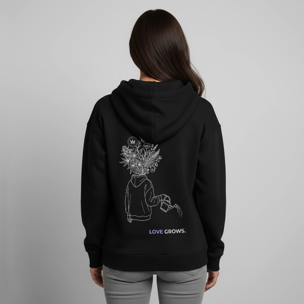 LOVE GROWS II Unisex Bio-Hoodie - Schwarz