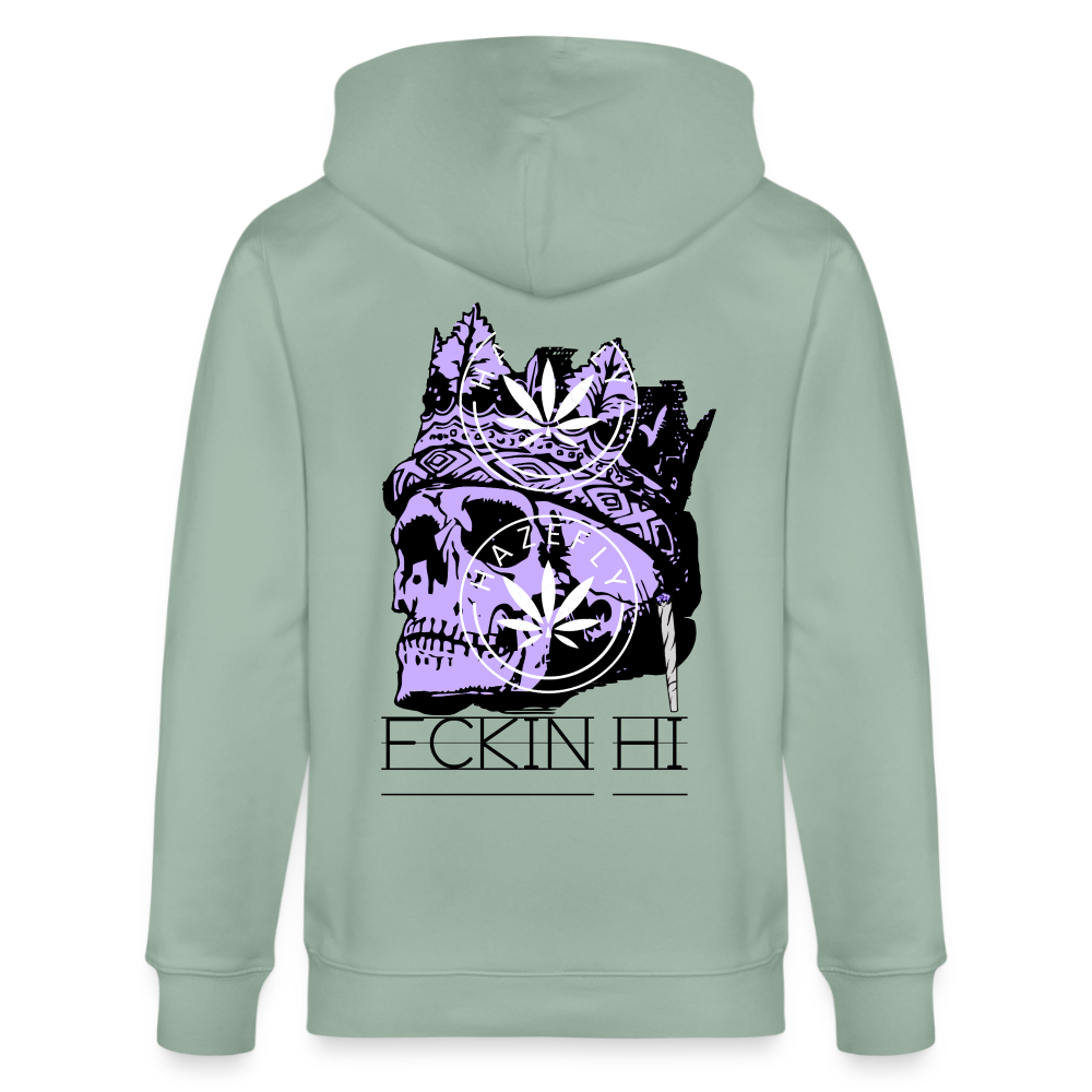 420 SKULL Unisex Bio-Kapuzenjacke - Helles Graugrün