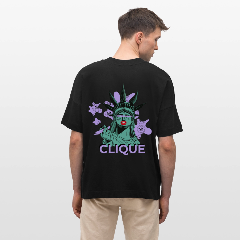 420 CLIQUE 2.0. Oversized Unisex Bio T-Shirt - Schwarz