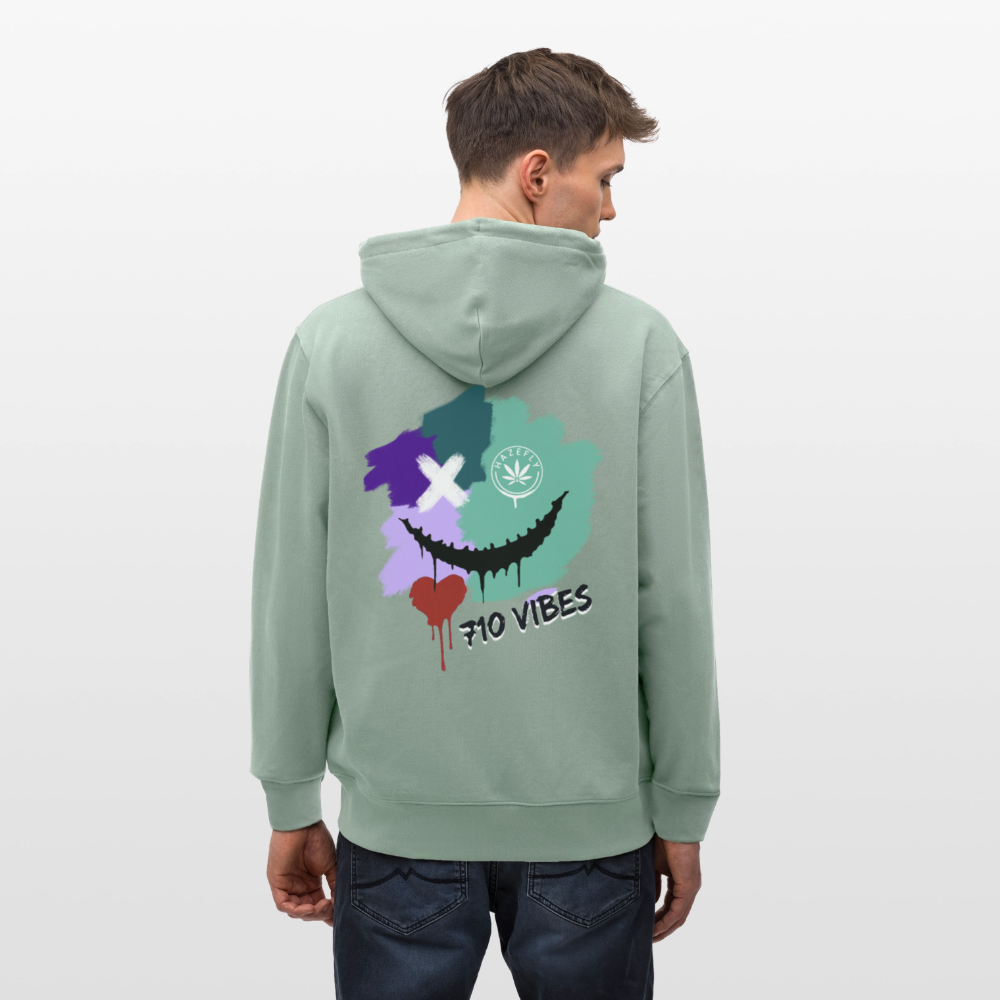 710 VIBES Unisex Bio-Kapuzenjacke - Helles Graugrün