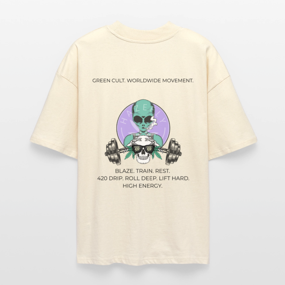 GREEN CULT Oversized Unisex Bio T-Shirt - Weißgrau