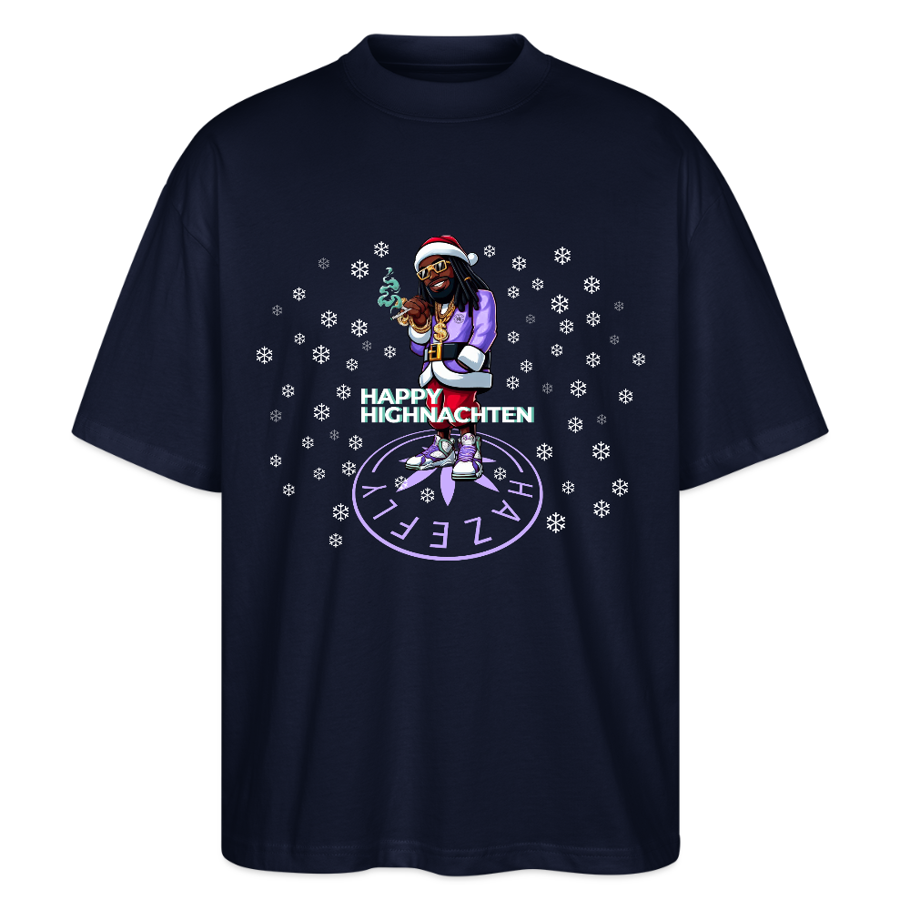 HI SANTA Oversized Unisex Bio T-Shirt - Navy