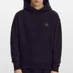 HAZEFLY LOGO MAUVE Heavyweight Oversized Organic Hoodie - SOLID BLACK