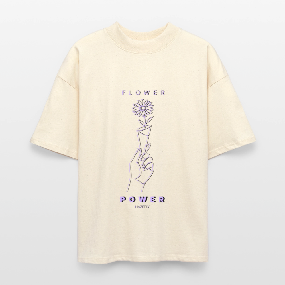 FLOWER POWER Oversized Unisex Bio T-Shirt - Natur