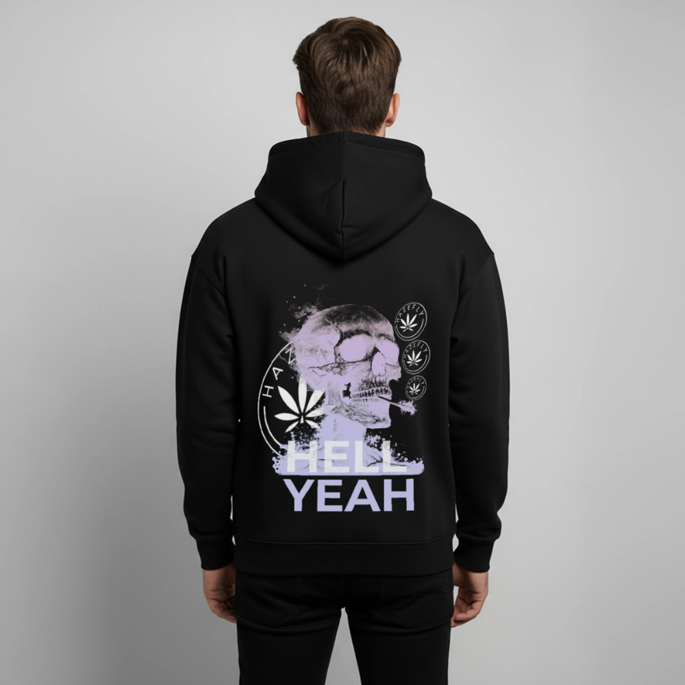 HELL YEAH Oversized Unisex Bio-Hoodie - Schwarz