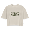 LOCAL GROWER Frauen Oversized Cropped T-Shirt - Beige