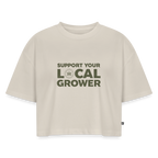 LOCAL GROWER Frauen Oversized Cropped T-Shirt - Beige