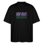 WER BAUT Oversized Unisex Bio T-Shirt - Schwarz