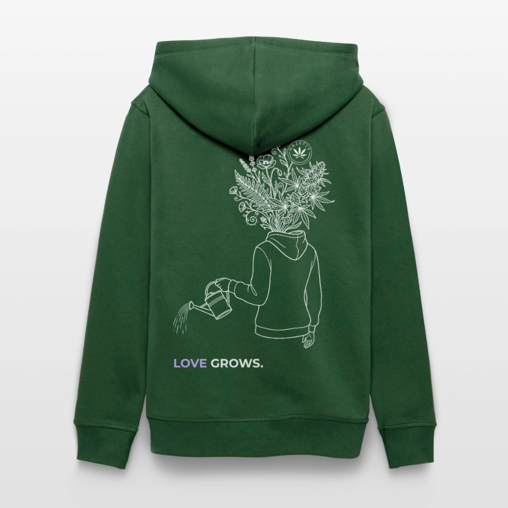 LOVE GROWS I Unisex Bio-Hoodie - Flaschengrün