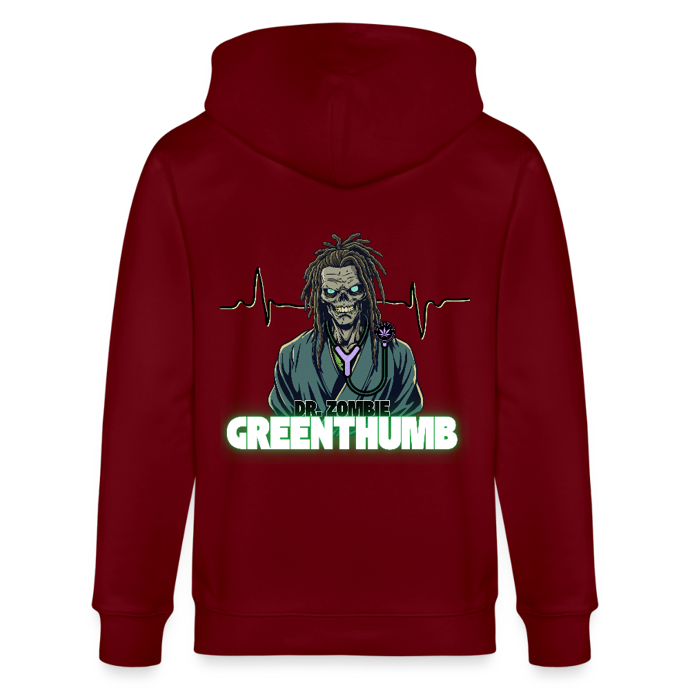 DR. ZOMBIE Unisex Bio-Kapuzenjacke - Burgunderrot