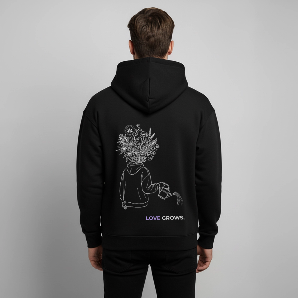 LOVE GROWS II Unisex Bio-Hoodie - Schwarz