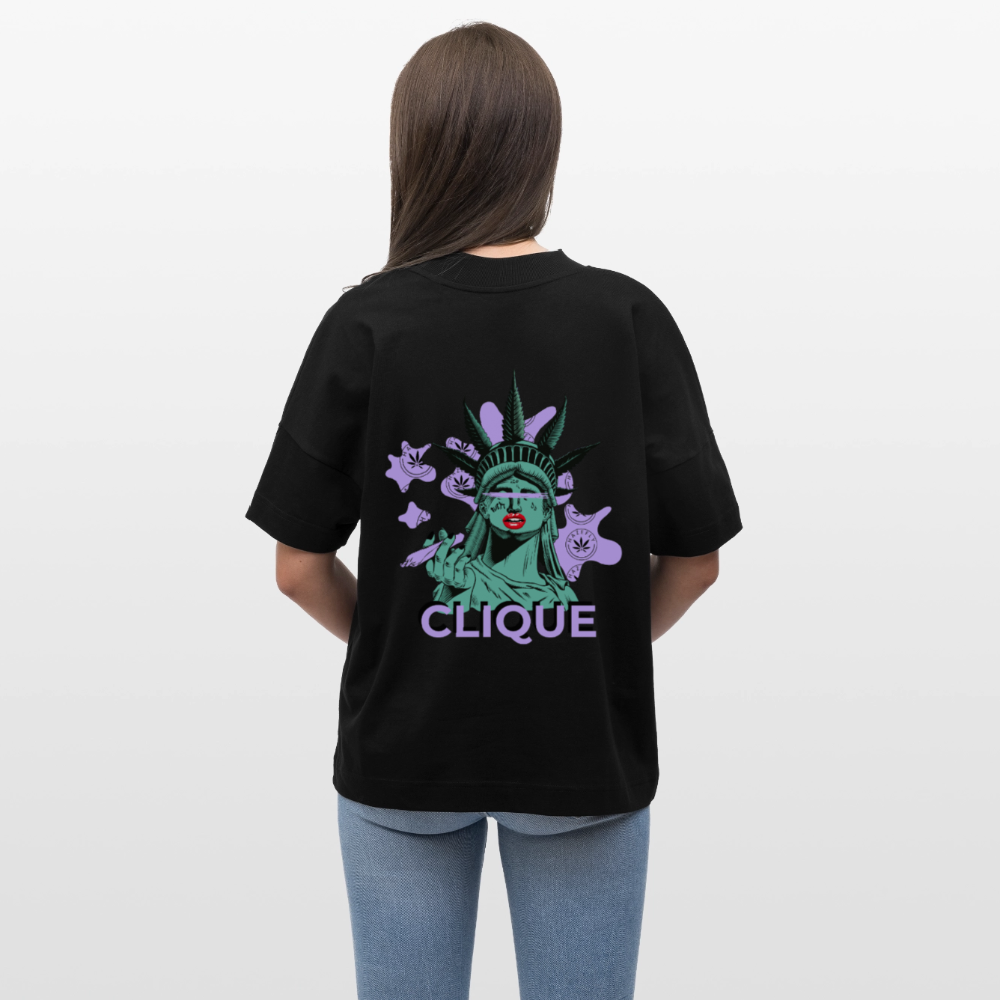 420 CLIQUE Oversized Unisex Bio T-Shirt - Schwarz