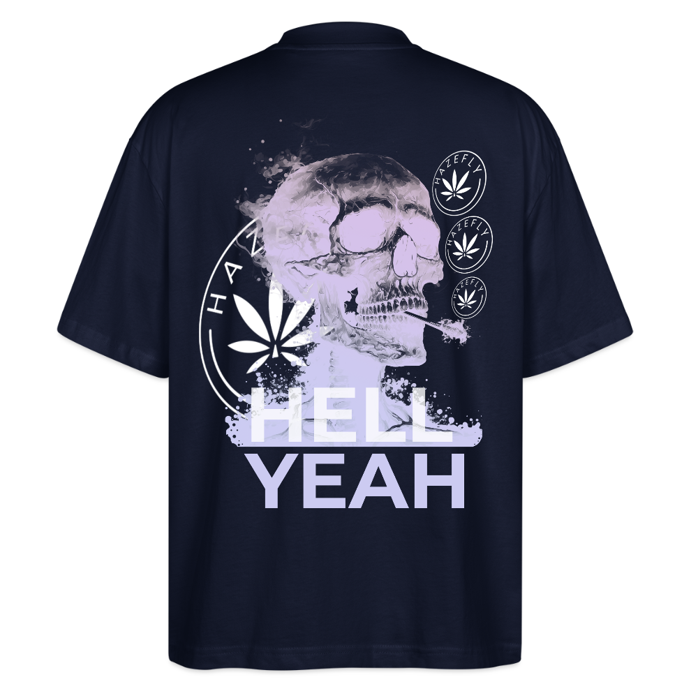 HELL YEAH Oversized Unisex Bio T-Shirt - Navy