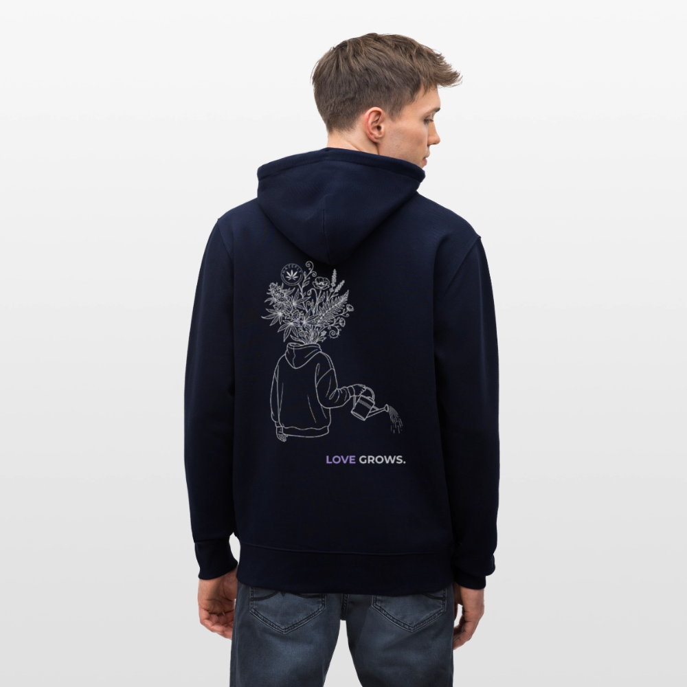LOVE GROWS II Unisex Bio-Kapuzenjacke - Navy