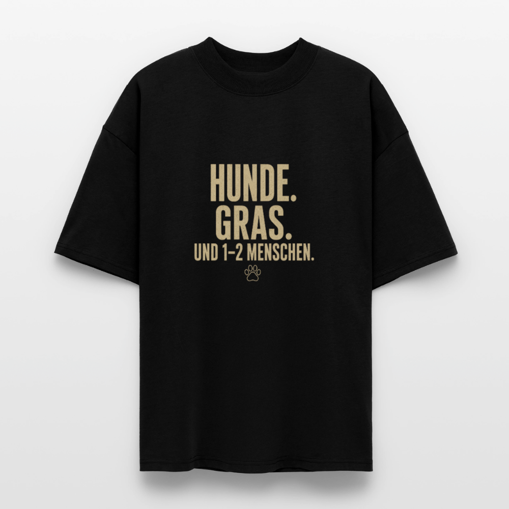 HUNDE. GRAS. Unisex Oversized Bio-T-Shirt - Schwarz