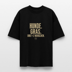 HUNDE. GRAS. Unisex Oversized Bio-T-Shirt - Schwarz